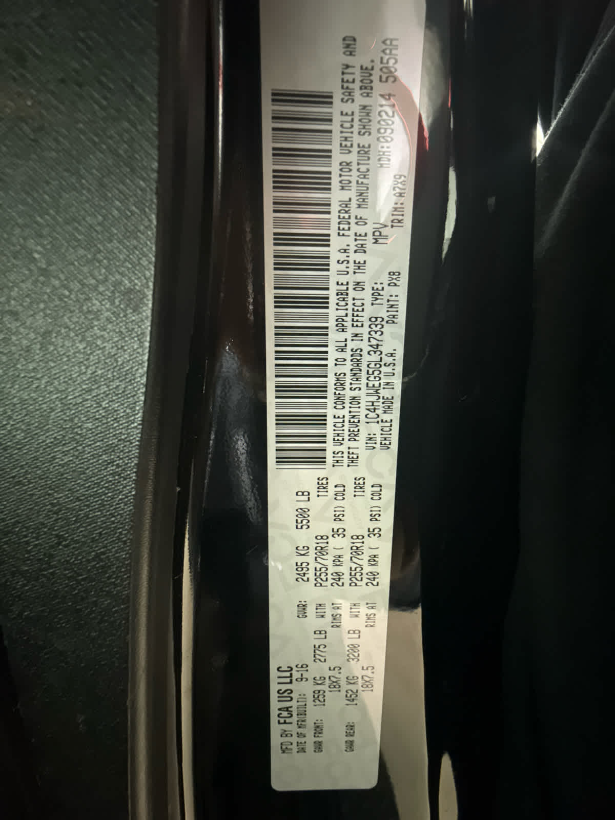 2016 Jeep Wrangler Unlimited 4WD 4dr Sahara