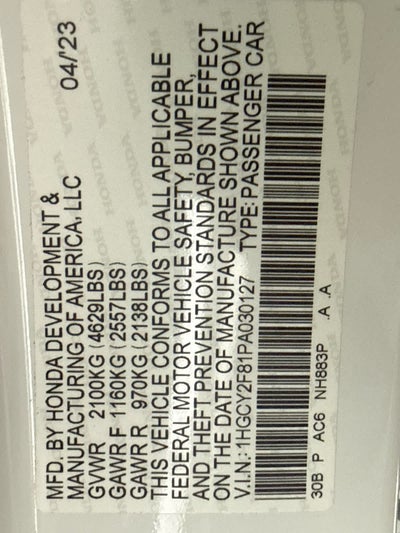 2023 Honda Accord Hybrid Touring Sedan