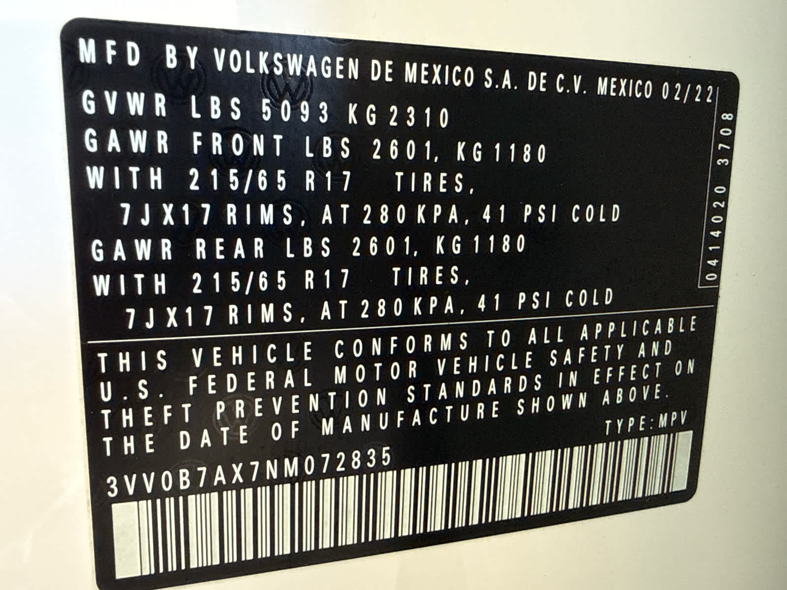 2022 Volkswagen Tiguan 2.0T S 4MOTION
