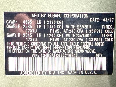 2018 Subaru Outback 2.5i Premium