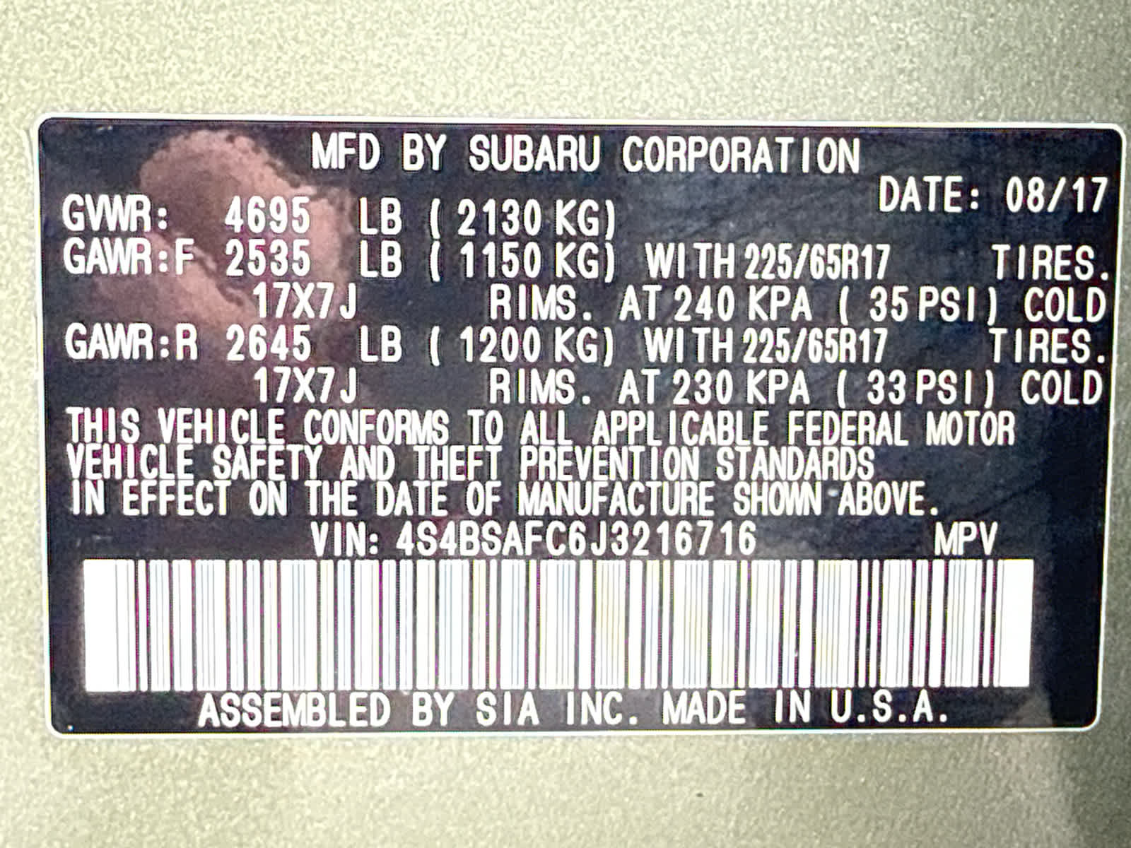 2018 Subaru Outback 2.5i Premium