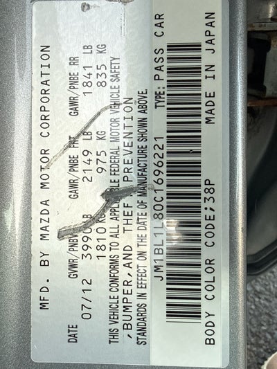 2012 Mazda MAZDA3 5dr HB Auto i Touring