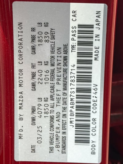 2025 Mazda MAZDA3 2.5 S Select Sport FWD