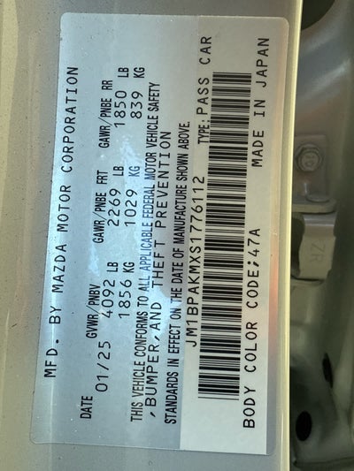 2025 Mazda Mazda3 Hatchback 2.5 S Select Sport Auto FWD