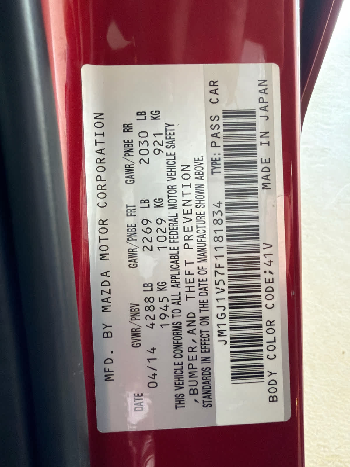 2015 Mazda MAZDA6 4dr Sdn Auto i Touring