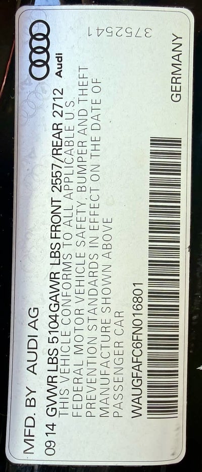 2015 Audi A6 4dr Sdn quattro 2.0T Premium Plus